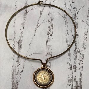 James Avery vintage bronze choker and pendant.